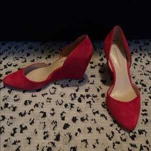 Antonio Melani Red Wedge Heels
